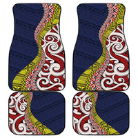 Aotearoa and Niue Car Mats Hiapo Maori Stylized Koru