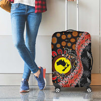 Aotearoa and Australia Luggage Cover Maori Koru Ferns With Aboriginal Kangaroo