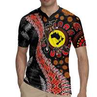 Aotearoa and Australia Rugby Jersey Maori Koru Ferns With Aboriginal Kangaroo
