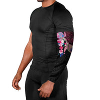 Hawaiian Couple Turtles Honi Arm Sleeves Polynesian Art Motifs and Hibiscus Black Red Color - Polynesian Pride