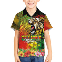 Hawaiian Reggae Hawaiian Shirt Jawaiian One Love-Tribal Tatoos and Rastafari Lion - Polynesian Pride