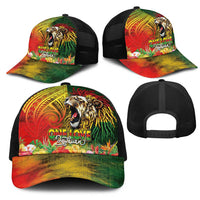 Hawaiian Reggae Mesh Trucker Cap Jawaiian One Love-Tribal Tatoos and Rastafari Lion - Polynesian Pride