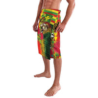 Hawaiian Reggae Lavalava Kakau Art Motifs with Ohia Lehua and Rastafari Lion LT03 - Polynesian Pride