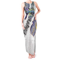 Traditional Art Hawaiian Kakau Tattoos Tank Maxi Dress Graffiti Style LT03 Women White - Polynesian Pride