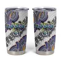 Traditional Art Hawaiian Kakau Tattoos Tumbler Cup Graffiti Style LT03 White - Polynesian Pride