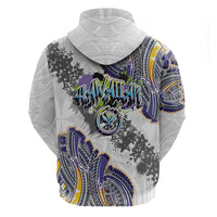 Traditional Art Hawaiian Kakau Tattoos Zip Hoodie Graffiti Style LT03 - Polynesian Pride