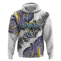 Traditional Art Hawaiian Kakau Tattoos Zip Hoodie Graffiti Style LT03 Pullover Hoodie White - Polynesian Pride