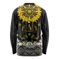Flores de Mayo and Filipino Fiesta Long Sleeve Shirt The Sun-Jasmine and Polynesian Yakan Tattoo Barong Style