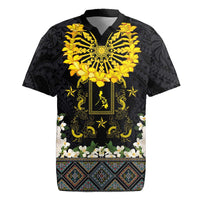 Flores de Mayo and Filipino Fiesta Rugby Jersey The Sun-Jasmine and Polynesian Yakan Tattoo Barong Style