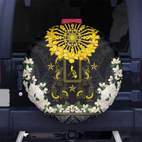 Flores de Mayo and Filipino Fiesta Spare Tire Cover The Sun-Jasmine and Polynesian Yakan Tattoo Barong Style