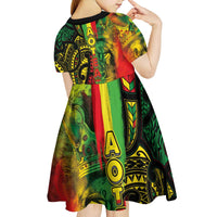 Aotearoa Reggae Kid Short Sleeve Dress Maori Reggae-One Love