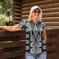 Aotearoa Tukutuku and Poutama Motif Classic Women Polo Shirt