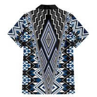 Blue Aotearoa Tukutuku and Poutama Motif Family Matching Mermaid Dress and Hawaiian Shirt
