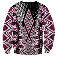 Pink Aotearoa Tukutuku and Poutama Motif Sweatshirt LT03 - Polynesian Pride