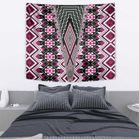 Pink Aotearoa Tukutuku and Poutama Motif Tapestry LT03 - Polynesian Pride