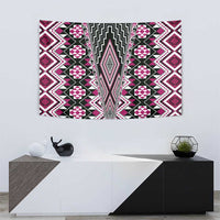 Pink Aotearoa Tukutuku and Poutama Motif Tapestry LT03 - Polynesian Pride