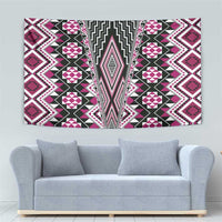 Pink Aotearoa Tukutuku and Poutama Motif Tapestry LT03 - Polynesian Pride