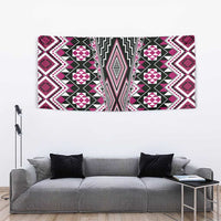 Pink Aotearoa Tukutuku and Poutama Motif Tapestry LT03 - Polynesian Pride