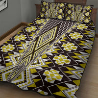 Yellow Aotearoa Tukutuku and Poutama Motif Quilt Bed Set