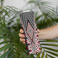 Red Aotearoa Tukutuku and Poutama Motif Skinny Tumbler