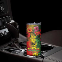 Hawaiian Reggae Skinny Tumbler Tropical Plants and Tribal Kakau Tattoo-One Love Jawaiian