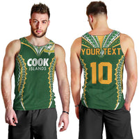 Custom Cook Islands Rugby League Men Tank Top Tatau Tribal Pattern-Special Edition Green Color
