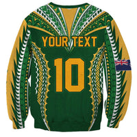 Custom Cook Islands Rugby League Sweatshirt Tatau Tribal Pattern-Special Edition Green Color