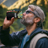 Custom Cook Island Rugby League 2025 4 in 1 Can Cooler Tumbler Tatau Tribal Pattern-Special Edition Black Color