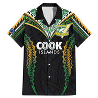 Custom Cook Islands Rugby League Family Matching Mermaid Dress and Hawaiian Shirt Tatau Tribal Pattern-Special Edition Black Color