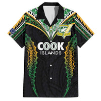 Custom Cook Islands Rugby League Family Matching Summer Maxi Dress and Hawaiian Shirt Tatau Tribal Pattern-Special Edition Black Color