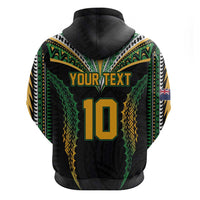 Custom Cook Islands Rugby League Hoodie Tatau Tribal Pattern-Special Edition Black Color