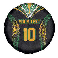 Custom Cook Islands Rugby League Spare Tire Cover Tatau Tribal Pattern-Special Edition Black Color