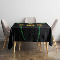 Custom Cook Islands Rugby League Tablecloth Tatau Tribal Pattern-Special Edition Black Color