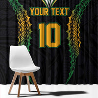 Custom Cook Islands Rugby League Window Curtain Tatau Tribal Pattern-Special Edition Black Color