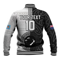 Custom Fiji and New Zealand Rugby Baseball Jacket Tapa Mix Maori Pattern