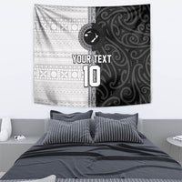 Custom Fiji and New Zealand Rugby Tapestry Tapa Mix Maori Pattern