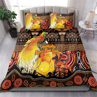 Australia and Papua New Guinea Together Bedding Set Kangaroo Aboriginal Art and Bird-of-paradise Oro Tribal Motifs - Polynesian Pride