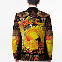 Personalized Australia and Papua New Guinea Together Blazer Kangaroo Aboriginal Art and Bird-of-paradise Oro Tribal Motifs - Polynesian Pride