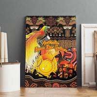 Australia and Papua New Guinea Together Canvas Wall Art Kangaroo Aboriginal Art and Bird-of-paradise Oro Tribal Motifs - Polynesian Pride