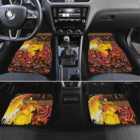 Personalized Australia and Papua New Guinea Together Car Mats Kangaroo Aboriginal Art and Bird-of-paradise Oro Tribal Motifs - Polynesian Pride