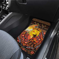 Personalized Australia and Papua New Guinea Together Car Mats Kangaroo Aboriginal Art and Bird-of-paradise Oro Tribal Motifs - Polynesian Pride
