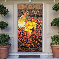 Personalized Australia and Papua New Guinea Together Door Cover Kangaroo Aboriginal Art and Bird-of-paradise Oro Tribal Motifs - Polynesian Pride