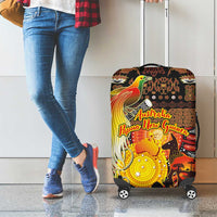 Australia and Papua New Guinea Together Luggage Cover Kangaroo Aboriginal Art and Bird-of-paradise Oro Tribal Motifs - Polynesian Pride