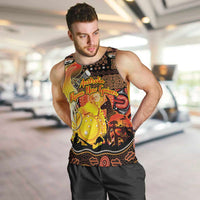 Personalized Australia and Papua New Guinea Together Men Tank Top Kangaroo Aboriginal Art and Bird-of-paradise Oro Tribal Motifs - Polynesian Pride