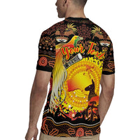 Personalized Australia and Papua New Guinea Together Rugby Jersey Kangaroo Aboriginal Art and Bird-of-paradise Oro Tribal Motifs - Polynesian Pride