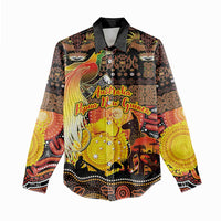 Personalized Australia and Papua New Guinea Together Women Casual Shirt Kangaroo Aboriginal Art and Bird-of-paradise Oro Tribal Motifs - Polynesian Pride