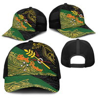 Chimpu Province Papua New Guinea Baseball Net Cap Bird-of-paradise Art Tattoo and Melanesian Motifs - Polynesian Pride