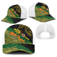 Chimpu Province Papua New Guinea Baseball Net Cap Bird-of-paradise Art Tattoo and Melanesian Motifs - Polynesian Pride
