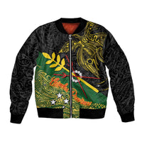 Personalized Chimpu Province Papua New Guinea Bomber Jacket Bird-of-paradise Art Tattoo and Melanesian Motifs - Polynesian Pride