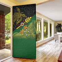 Personalized Chimpu Province Papua New Guinea Door Cover Bird-of-paradise Art Tattoo and Melanesian Motifs - Polynesian Pride